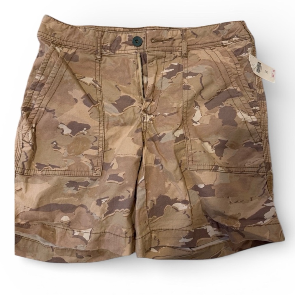Anthropologie The Wanderer Camo Utility Shorts Size 26 NWT Neutral Tan Beige